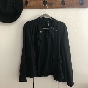 Free people Linen Bomber Jacket